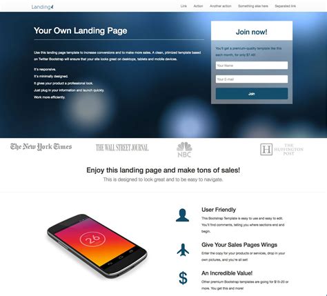 Landing Premium Bootstrap Landing Page Template Creative Beacon