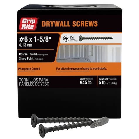 Grip Rite 6 X 1 58 In Bugle Coarse Thread Drywall Screws 5 Lb In