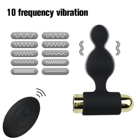 Vibrating Butt Plug Vibrator Male Wireless Beads Prostate Anal Plug Stimulator 10 Modes Female