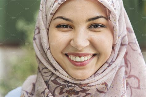 Close Up Face Of Islamic Woman People Photos Creative Market