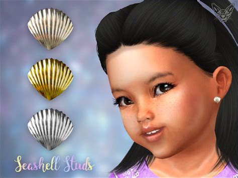 Seashell Studs For Toddlers Sims 4 Sims 4 Studio Sims