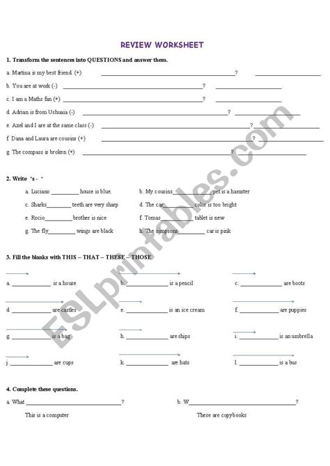 Review Worksheet Esl Worksheet By Ye86