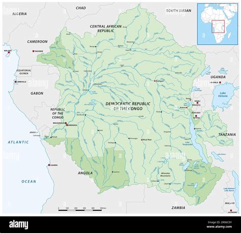 Vector Map Of The Congo River Basin Stock Photo Alamy