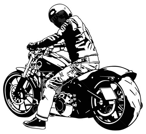 Harley Davidson And Rider Motorcycle Biker Motor Vector Motorcycle