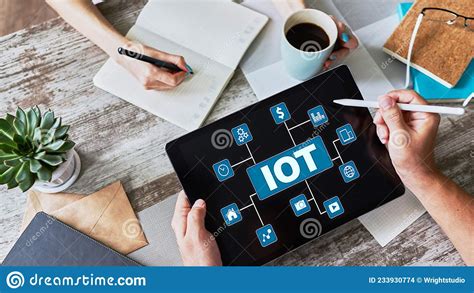 Iot Internet Of Things Technology Concept On Screen Stock Photo