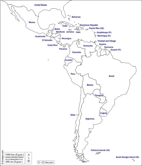 América Latina Mapa Gratuito Mapa Mudo Gratuito Mapa En Blanco