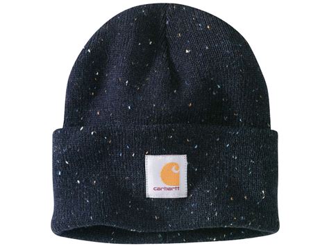 Carhartt Mens Wool Blend Cuffed Beanie Navy Nep One Size Fits Most