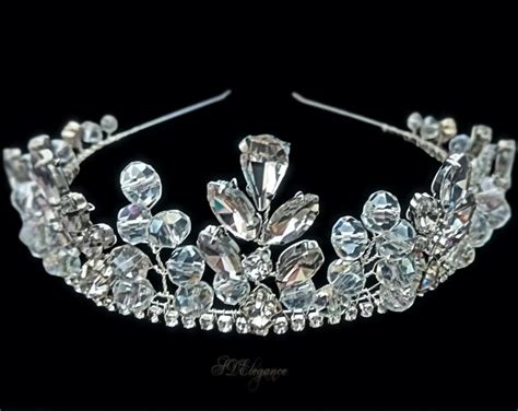 Swarovski Tiara Crystal Crown Bridal Tiara Silver Bridal Etsy Serbia