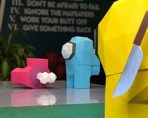 Among Us Crewmate Papercraft 3d Origami Diy Pdf Download Dt Workshop