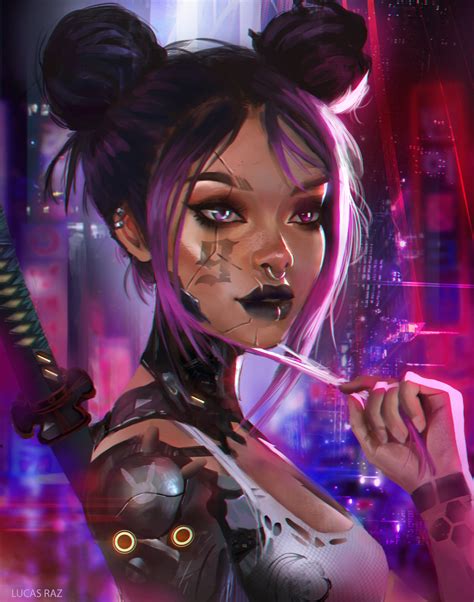 Sci Fi Girl Lucas Raz Cyberpunk Girl Cyberpunk Aesthetic Cyberpunk Art