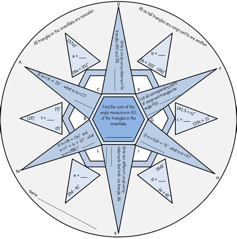 Congruent Triangles Winter Snowflake Teaching Geometry Hs Geometry