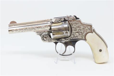 Engraved Antique Smith And Wesson 38 Sandw Safety Hammerless Revolver