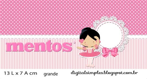 Kit De Personalizados Tema Bailarina Rosa Para Imprimir Convites