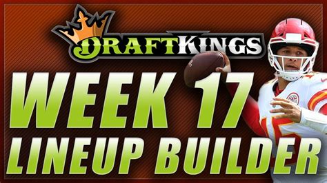 Week 1 of the nfl season features a full slate of games this sunday. DRAFTKINGS NFL WEEK 17 LINEUP TIPS Q&A: DFS - YouTube