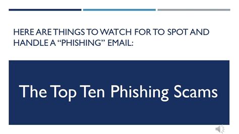 Top Ten Phishing Email Scams Youtube