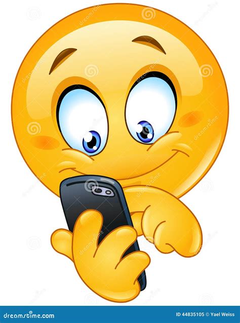 Emoticon With Smart Phone Stock Vector Image 44835105