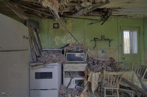 Very Decayed Kitchen Inside An Abandoned House In Rural Ontario Oc