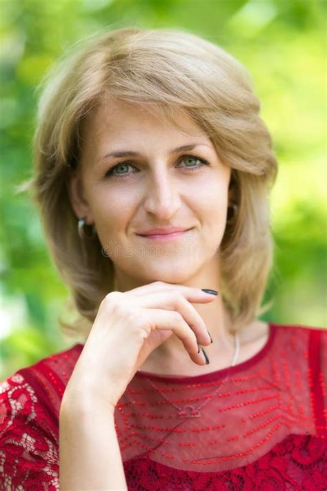 Portrait Of A Middle Aged Woman Stock Photo Image Of Aged European