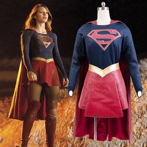 Adult Supergirl Costume Cloak Dress Movie Halloween Carnival Cosplay