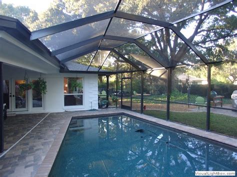 To clean your pool enclosure, mix equal parts of white vinegar and water in a spray bottle. Boyle's Aluminum & Screening- Pool cage screen enclosures ...