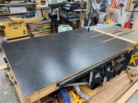 Engineered wood is a better use of wood. Out Feed Table for Cabinet Saw | Plywood sheets, Wood shop, Table