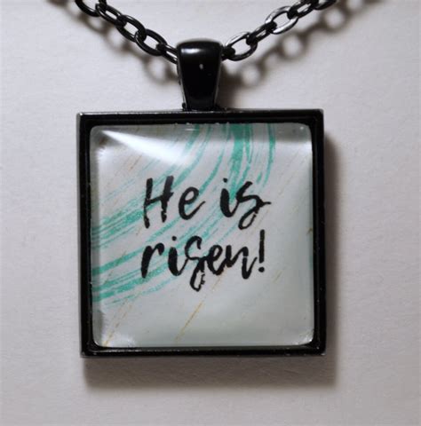 He Is Risen Necklace Easter Pendant Jewelry C L Murphy Etsy