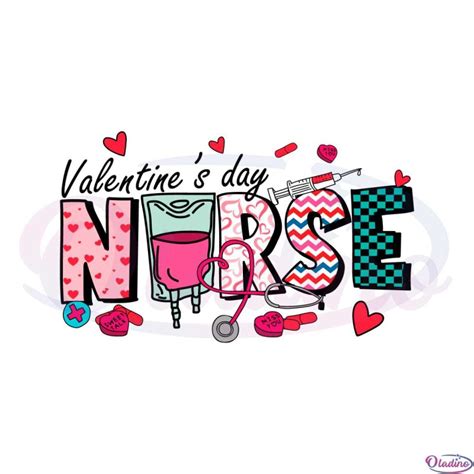nurse valentine day nurse love svg graphic designs files