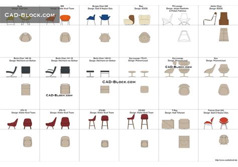 Designer Chairs Cad Blocks Free Download Autocad File