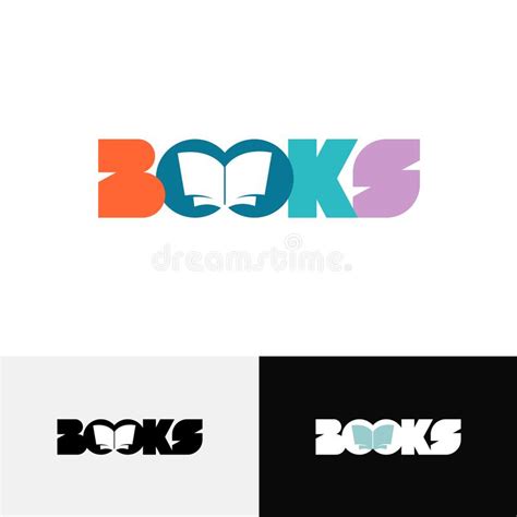 Logotipo Del Texto De La Palabra De Los Libros Con La Silueta Abierta