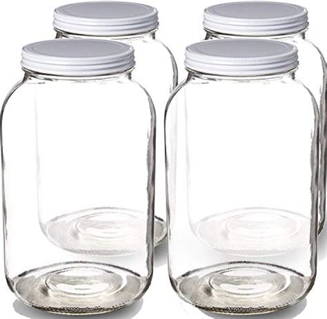 1 Gallon Storage Glass Jar Wide Mouth Airtight Metal Lid Mason Jar