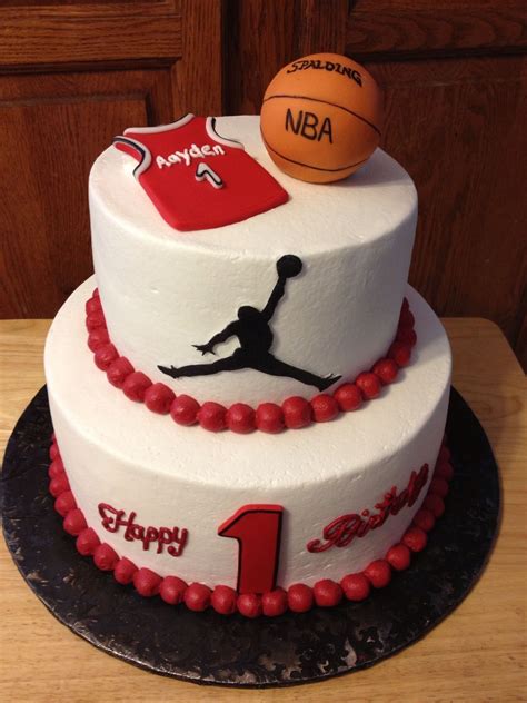 Basketball Birthday Cake Happy 1st Birthday Michael Jordan Jersey Basketball And Jumpman
