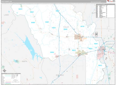Yolo county, officially the county of yolo, is a county located in the northern portion of the u.s. Yolo County, CA Wall Map Premium Style by MarketMAPS