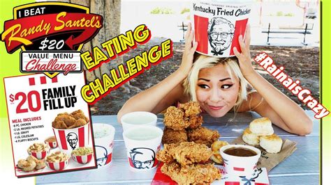 Family Fill Up KFC Eating Challenge Randy Santel S Value Menu Challenge RainaisCrazy