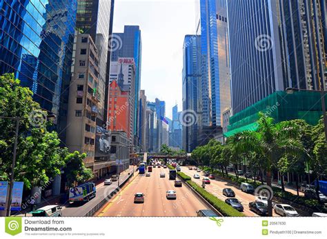 Downtown Traffic In Hong Kong Editorial Image Image Of Metropolitan