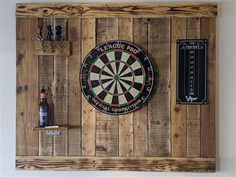 Home Made Dart Board Backerall Pallet Wood Diy Home Bar Dart Board