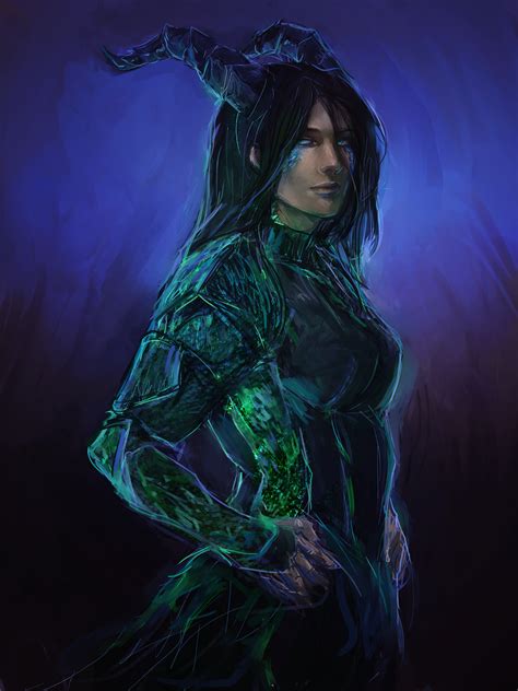 [Art] Commission of The Green Dragon Goddess of Deception (in human ...