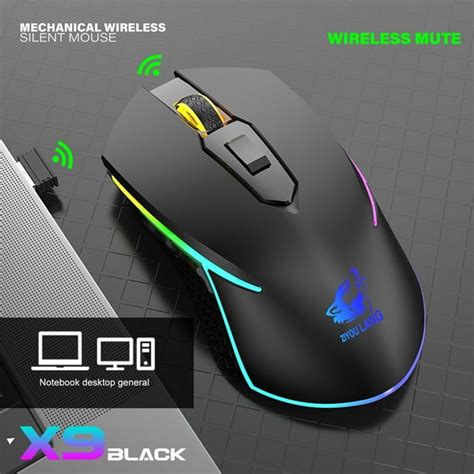 Siwvw X9 Wireless Rgb Gaming Mouse Rechargeable Silent 2400 Dpi