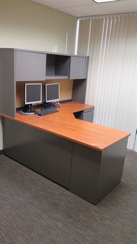 Check spelling or type a new query. Wooden Desk w/ Overhead Cabinets, File Cabinet & Drawers ...