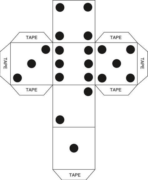 Classic Printable Paper Dice Template Free Printable 42 Off