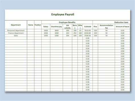 Free Printable Payroll Sheets