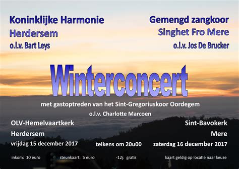 Laat je mening horen over een speelbos op steenberg. Winterconcert met Singhet Fro Mere (Erpe-Mere) - Het ...