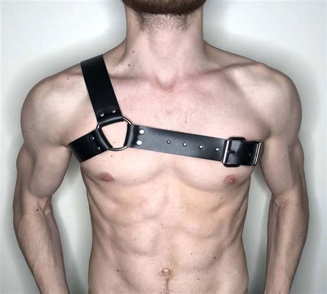 Sexy Mens Leather Chest Harness Half Body Chest Shoulder Etsy