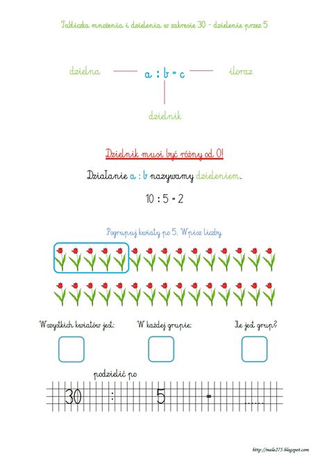 Blog Edukacyjny Dla Dzieci Tabliczka Mno Enia I Dzielenia W Zakresie