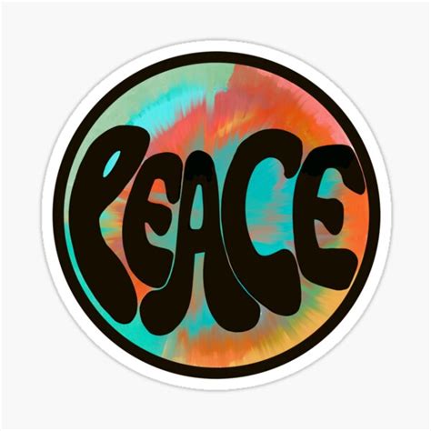 Psychedelic Peace Sign Sticker For Sale By Sergshop Redbubble