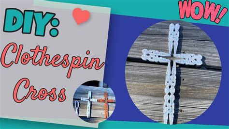 Diy Clothespin Cross Diy Rustic Cross Glitzy Cross Diy Wood Cross