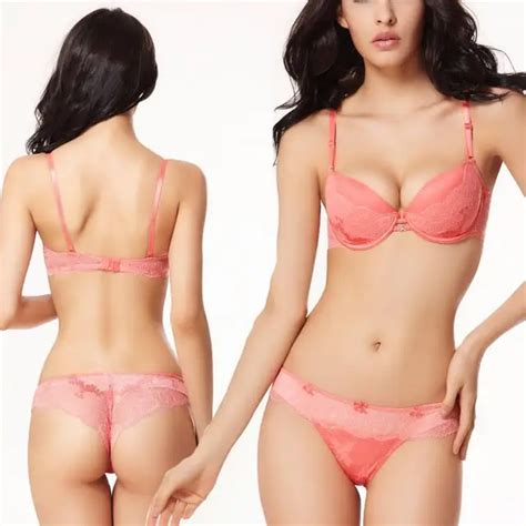 brand lace bra set pink women underwear lingerie vs intimates cotton padded push up brassiere