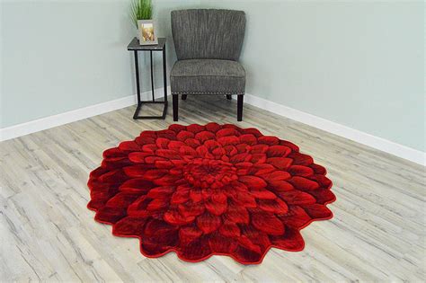 flowers 3d effect hand carved thick artistic floral flower rose botanical shape area rug design
