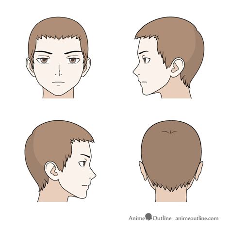 Surely, anime hairstyles are crazy and at the same time, extremely artistic. Drawing short anime hair front, back and side views | Guy ...