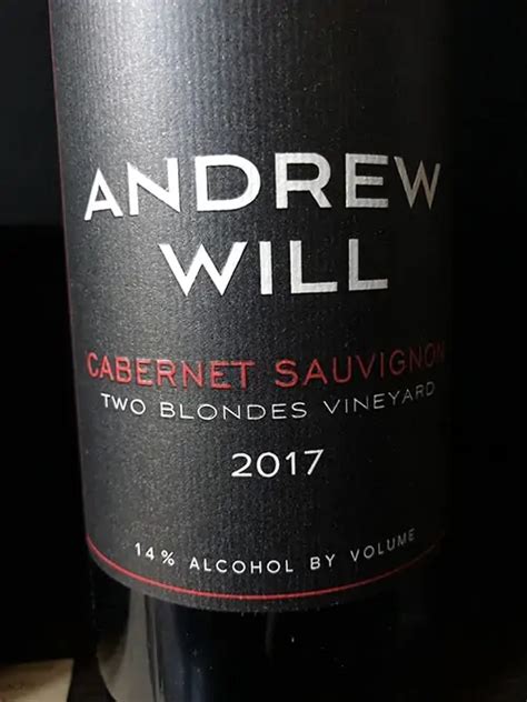 andrew will winery two blondes vineyard red 2017 fork restaurant