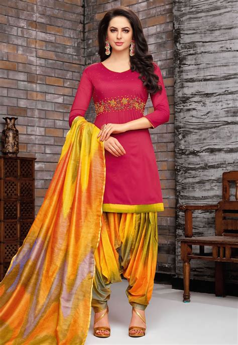 Magenta Silk Patiala Suit 156481 Patiala Dress Dress Indian Style